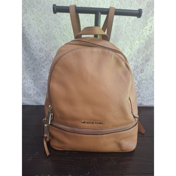 EUC Michael Kors Rhea Medium Pebbled Brown Leather Backpack-Excellent Condition! - Picture 1 of 14